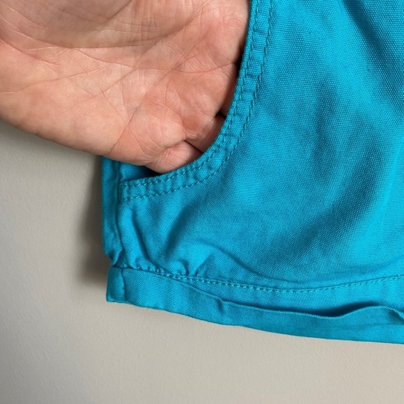 Jessica Simpson Women's Aqua Denim Beach Shorts Elastic Waist Drawstring Size 26 - Picture 4 of 12